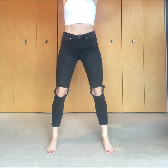 free people high rise busted skinny